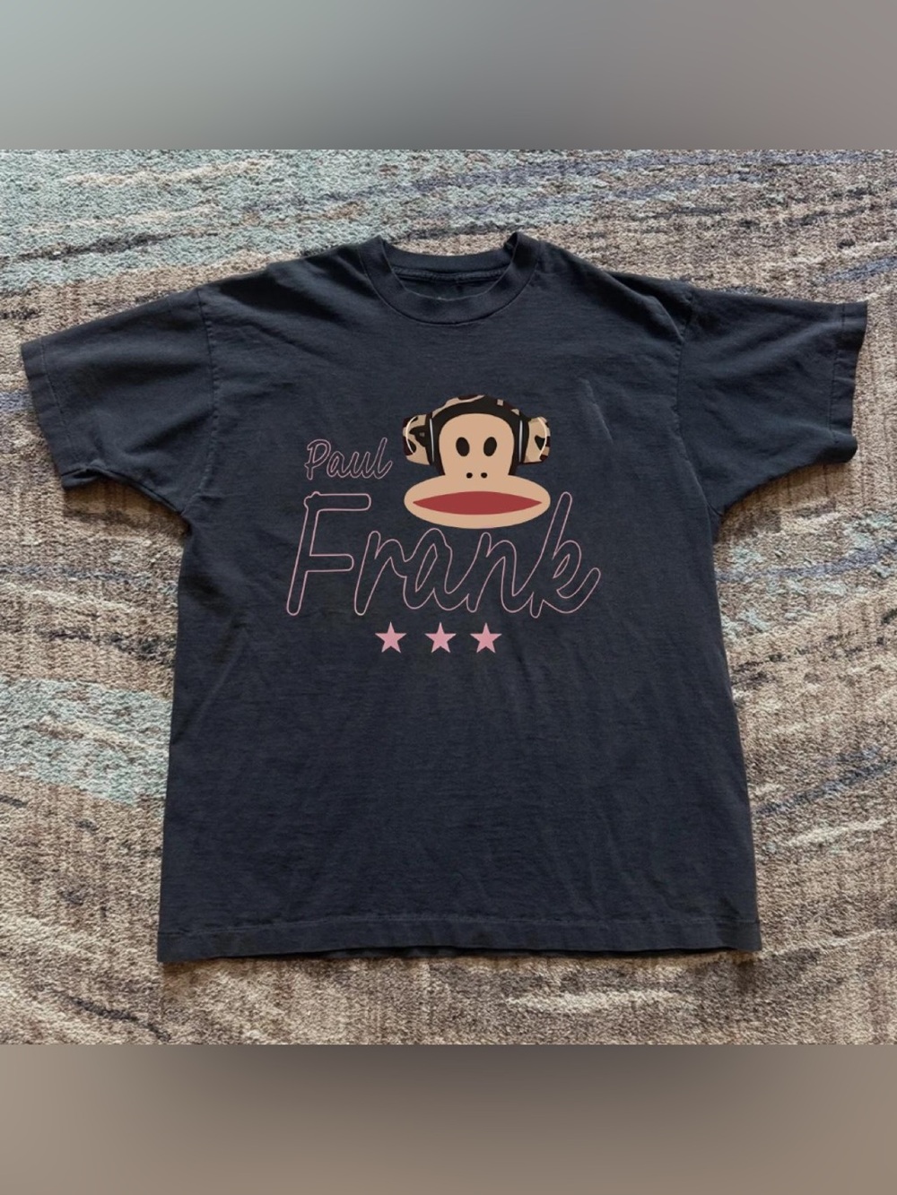 Paul Frank Black Tee with Pink and Beige Julius Graphic Tee